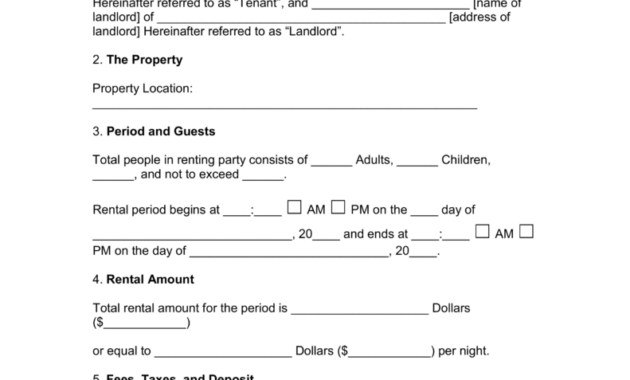 Shortterm Vacation Rental Lease Agreement  Eforms – Free inside Short Term Vacation Rental Agreement Template