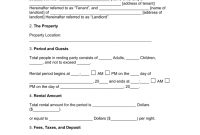 Shortterm Vacation Rental Lease Agreement  Eforms – Free within Short Term Vacation Rental Agreement Template