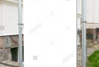 Signboard Stand Mock Up White Banner Template In The Street Stock pertaining to Street Banner Template