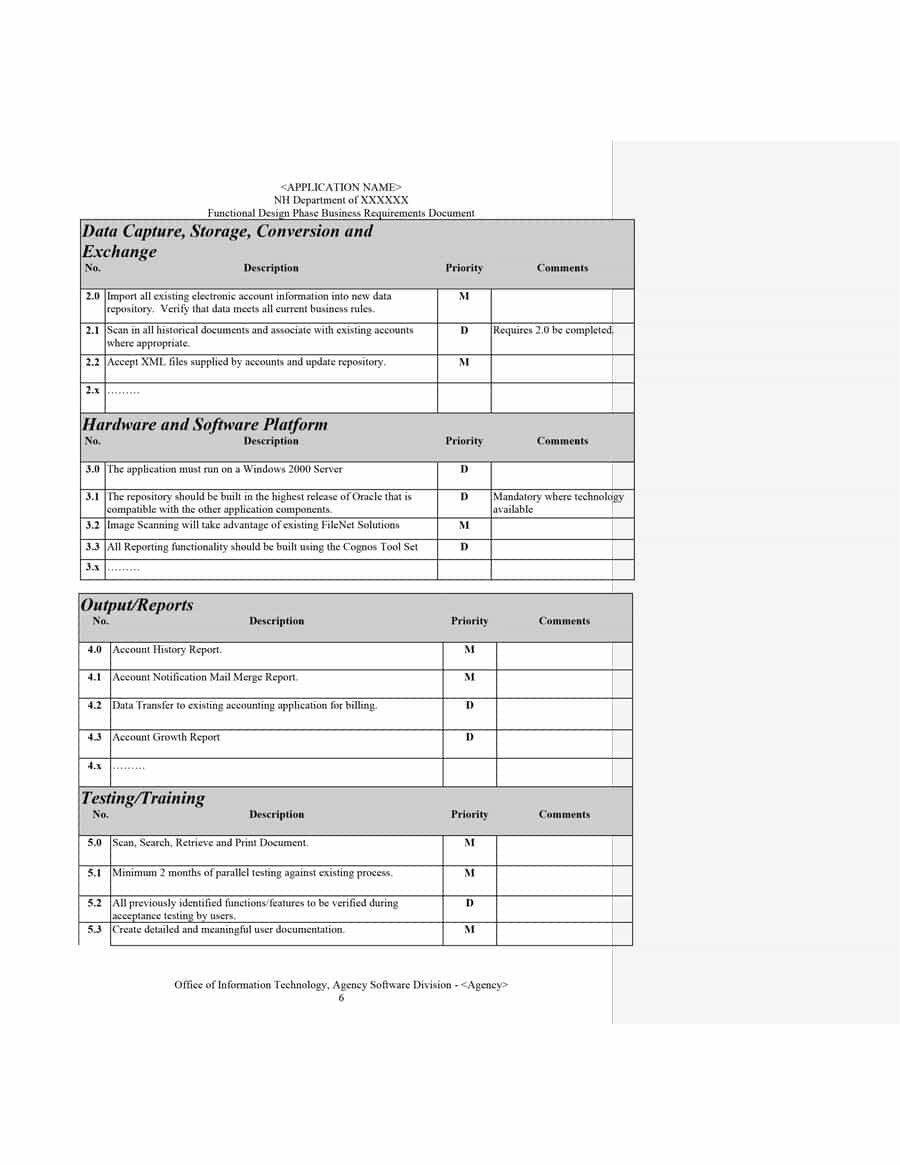 Simple Business Requirements Document Templates ᐅ Template Lab for Reporting Requirements Template
