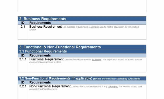 Simple Business Requirements Document Templates ᐅ Template Lab throughout Business Requirements Definition Template