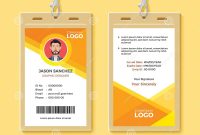 Simple Orange Graphic Id Card Design Template Stock Vector inside Company Id Card Design Template