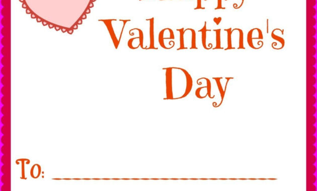 Simple Printable Valentines Day Cards For Your Kids Classrooms for Valentine Card Template For Kids
