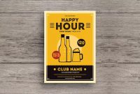 Simple Retro Happy Hour Beer Flyer Template Ai Psd  A with regard to Happy Hour Menu Template