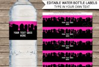 Slime Water Bottle Labels  Pink Slime Theme Birthday Party with regard to Birthday Water Bottle Labels Template Free