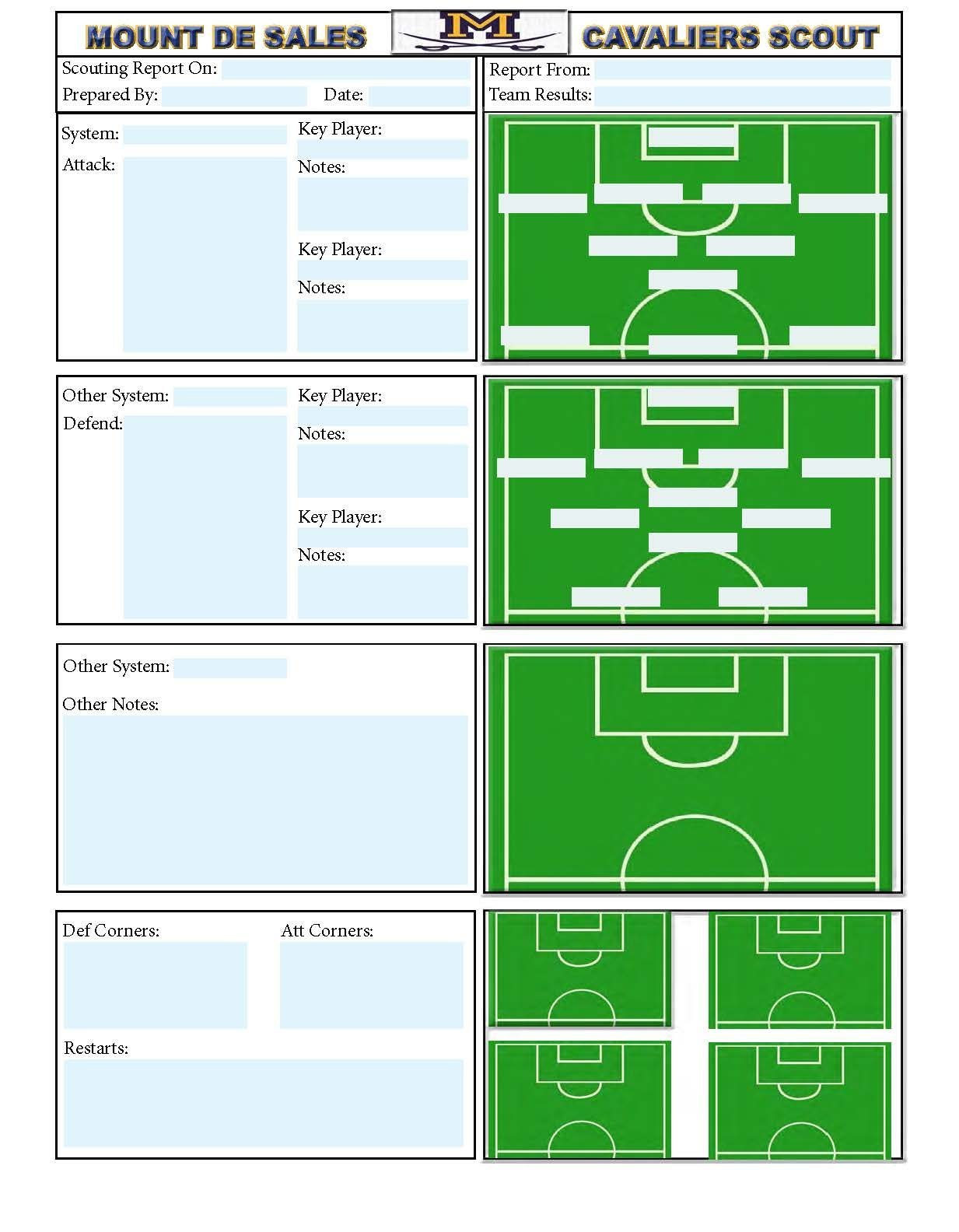 Soccer Scouting Template  Other Designs  Football Coaching Drills within Coaches Report Template