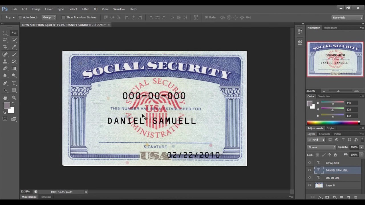 Social Security Card Template Download  Nurul Amal with regard to Social Security Card Template Download