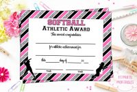Softball Award Categories – Yasminroohi with Softball Award Certificate Template
