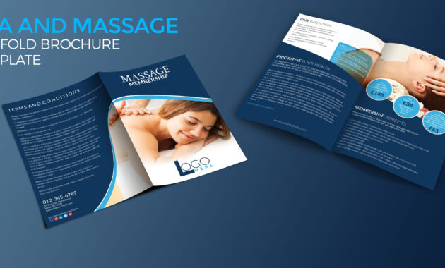 Spa And Massage Biofold Brochure Template  Graphic Reserve with regard to Membership Brochure Template