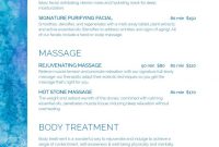 Spa Menu Templates And Designs From Imenupro with Spa Menu Template