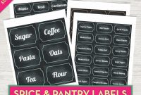 Spice Jar Labels Chalkboard Labels Printable Pantry Labels Kitchen for Pantry Labels Template