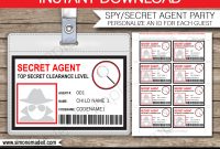 Spy Or Secret Agent Badge Template – Red  Girl Scouts  Spy within Spy Id Card Template