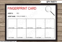 Spy Party Fingerprinting Card Template  Parties  Secret Agent inside Spy Id Card Template