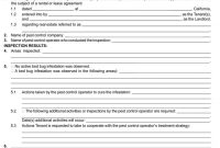 Statement Of Pest Control Operator's Findings — On A Bed Bug within Pest Control Inspection Report Template