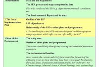 Strategic Environmental Assessment Of Local Implementation Plans throughout Implementation Report Template