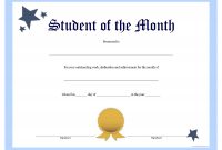 Student Of The Month Template  Asouthernbellein pertaining to Free Printable Student Of The Month Certificate Templates