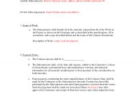 Subcontractor Agreement Formsbeunaventuralongjas  Subcontractor intended for Small Business Subcontracting Plan Template