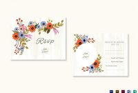 Summer Floral Rsvp Wedding Card Design Template In Illustrator throughout Template For Rsvp Cards For Wedding