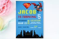 Superman Invitation Superman Invite Superman Birthday  Etsy pertaining to Superman Birthday Card Template