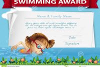 Swimming Award Certificate Template Stock Illustration inside Free Swimming Certificate Templates