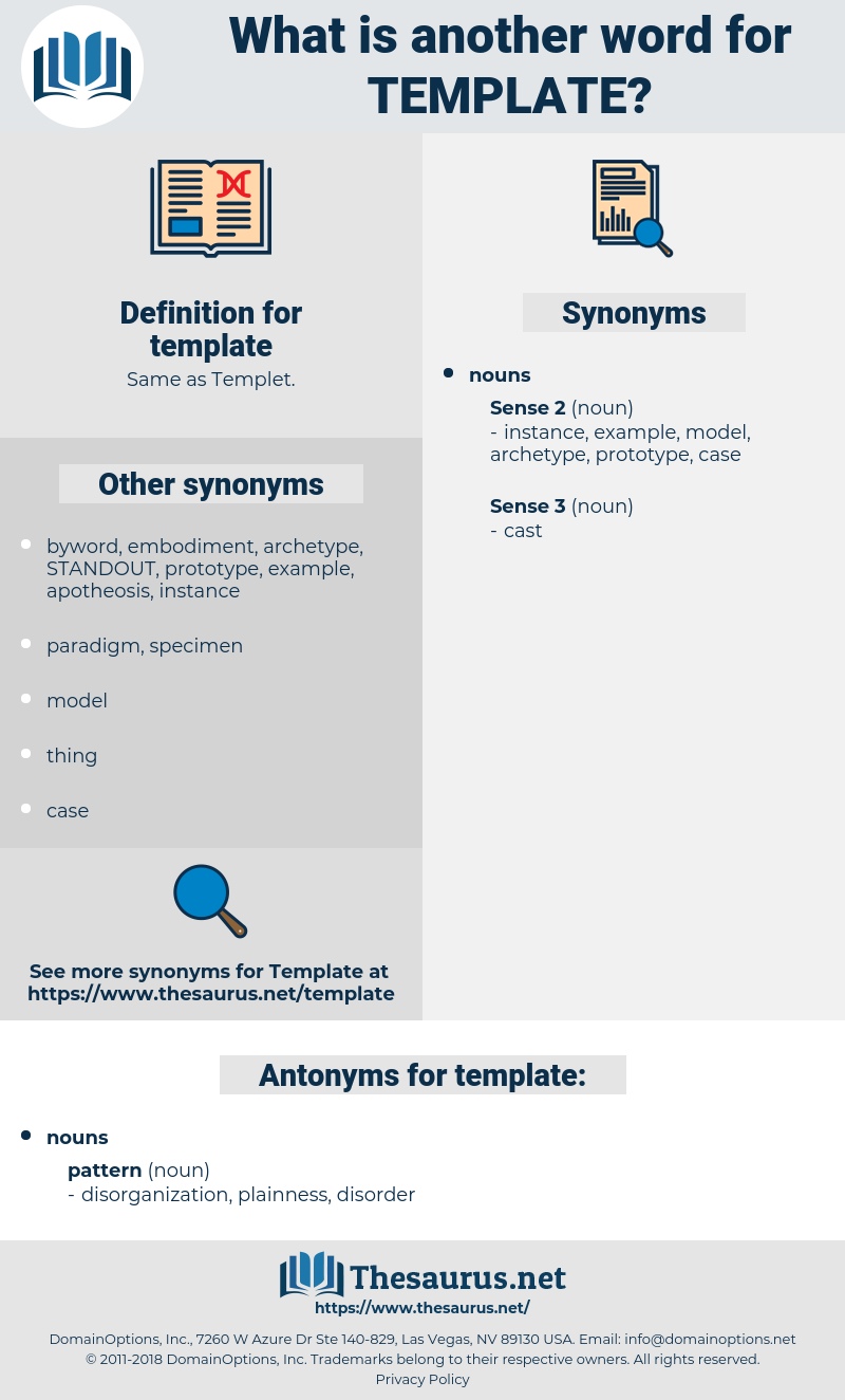 Synonyms For Template Antonyms For Template  Thesaurus throughout Another Word For Template
