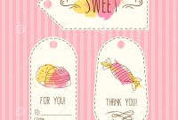 Tags With Candy Illustration Vector Hand Drawn Labels Set With throughout Sweet Labels Template