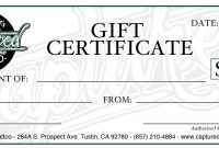 Tattoo Gift Certificate Template Free  Mandegar regarding Tattoo Gift Certificate Template