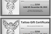 Tattoo Gift Certificate Templates Free Sample With Printable pertaining to Tattoo Gift Certificate Template