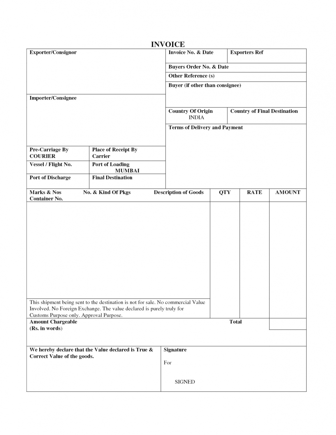 Tax Invoice Template Doc throughout Tax Invoice Template Doc