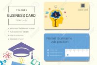 Teacher Business Card Or Name Card Template Simple Style Also pertaining to Business Cards For Teachers Templates Free