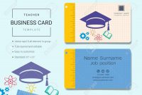 Teacher Business Card Or Name Card Template Simple Style Also within Business Cards For Teachers Templates Free