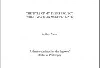 Template For Latex Phd Thesis Title Page – Texblog in Latex Project Report Template