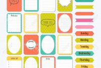Template For Notebooks Cute Design Elements In Flat Style Notes in Notebook Label Template