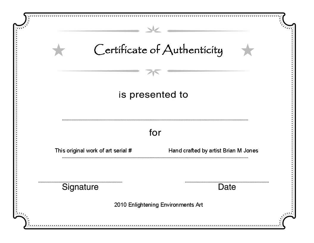 Template Ideas Certificate Of Authenticity Unforgettable Free inside Certificate Of Authenticity Photography Template