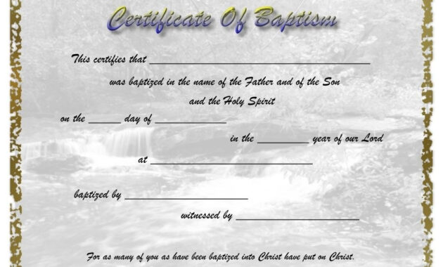Template Ideas Certificate Of Awesome Baptism Word Catholic with regard to Christian Certificate Template