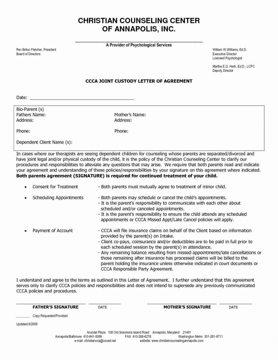 Template Ideas Example Of Joint Custody Agreement Ontario From intended for Joint Custody Agreement Template