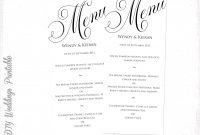 Template Ideas Free Wedding Menu Templates Microsoft Word At Top throughout Free Wedding Menu Template For Word