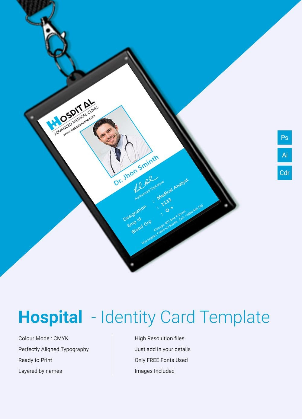 Template Ideas Id Card Free Unbelievable Word Vertical Download intended for Portrait Id Card Template