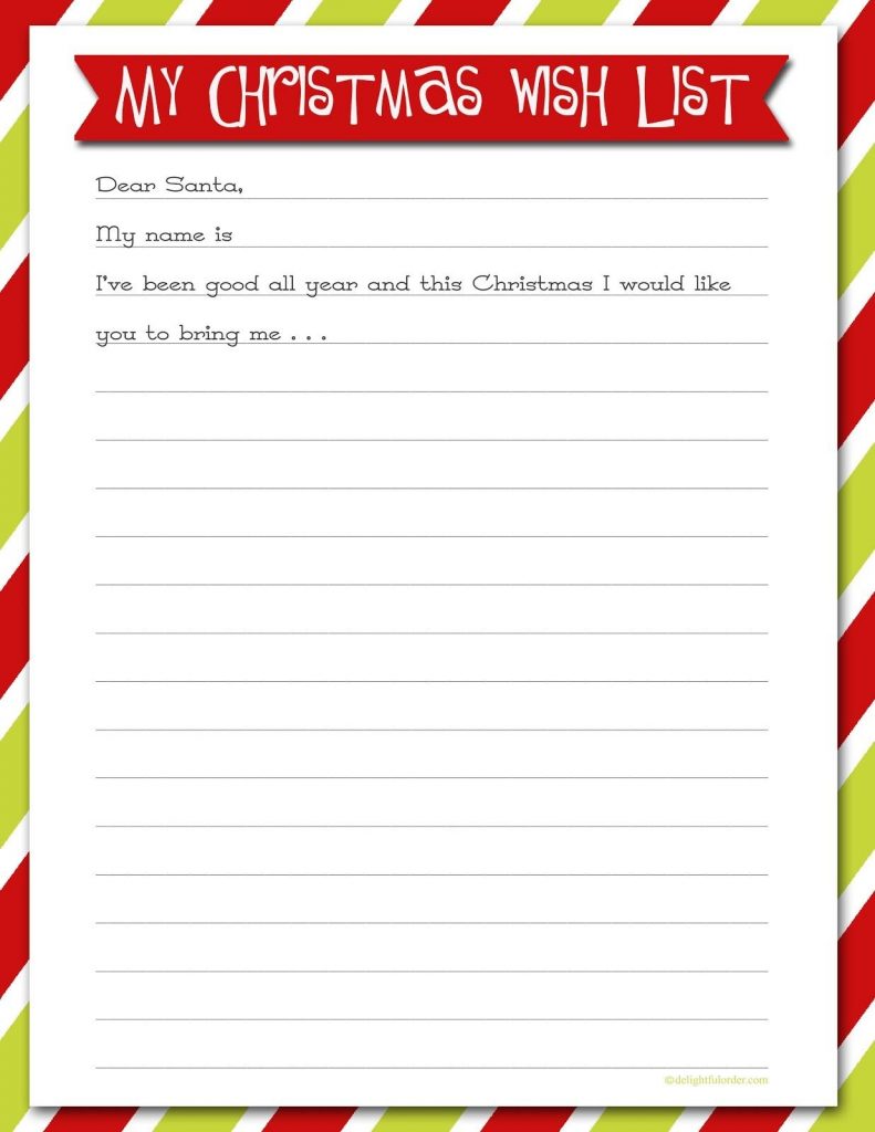 Template Ideas Printable Wish Wondrous List Secret Santa throughout ...