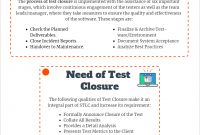 Test Closurewhy It's Required throughout Test Closure Report Template