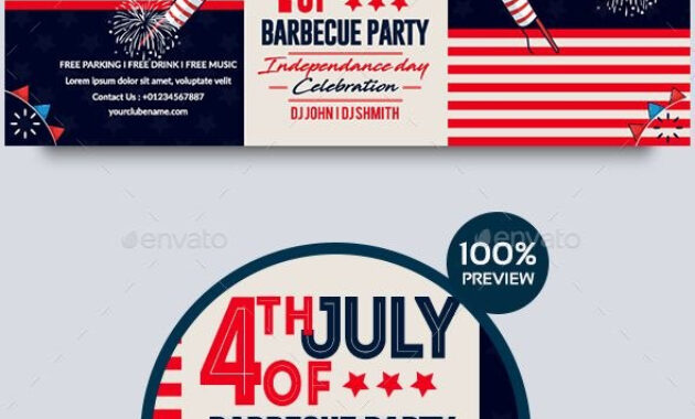 Th Of July Bbq Facebook Cover Bbq July Cover Facebook  Menu in 4Th Of July Menu Template