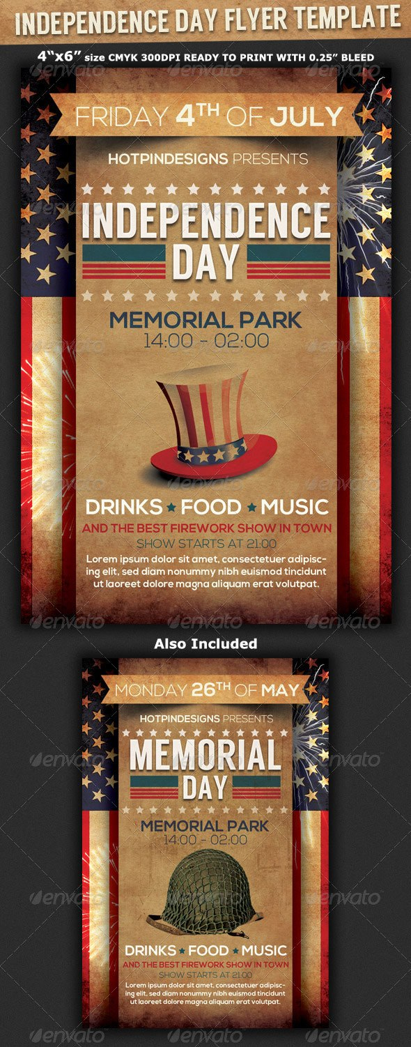 Th Of July Menu Templates And Party Flyers In Pdf Eps intended for 4Th Of July Menu Template
