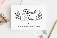Thank You Card Template Printable Rustic Wedding Thank You Note for Thank You Note Card Template