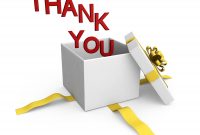 Thank You Words Coming Out Of Gift Box Stock Photo  Powerpoint with Powerpoint Thank You Card Template