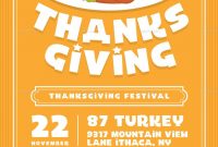 Thanksgiving Day Flyer Thanksgiving Day Flyer  Dinner Menu regarding Thanksgiving Day Menu Template