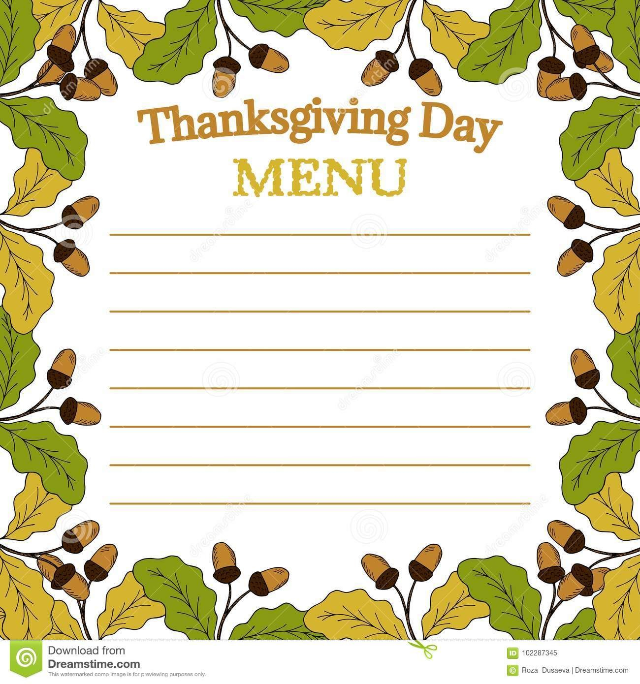 Thanksgiving Day Menu Sketch Stock Vector Illustration Of Icon with ...