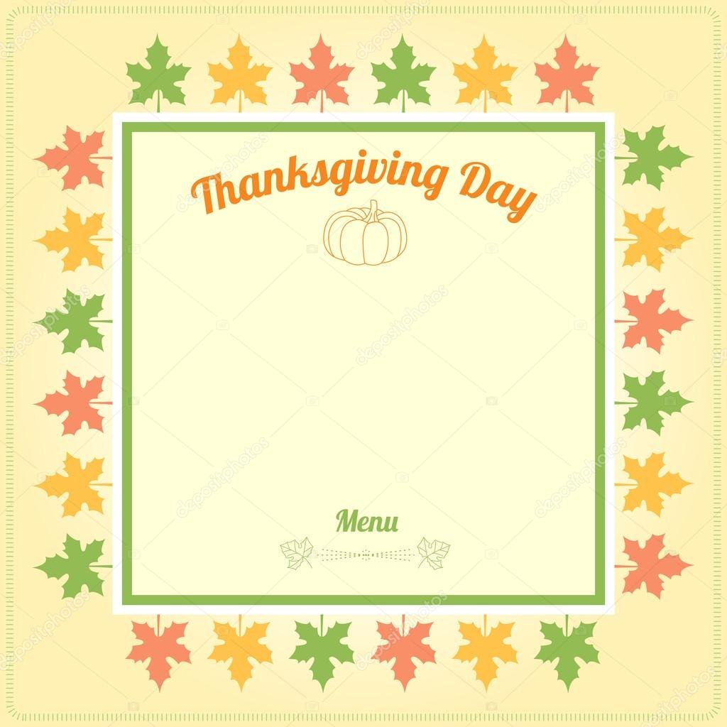 Thanksgiving Day Menu Template — Stock Vector © Beinluck within ...