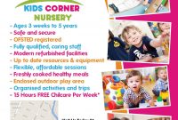 The Back Of An A Flyer Designed For Kids Corner Nursery In for Play School Brochure Templates