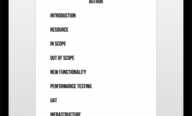 The One Page Test Plan  Mot intended for Software Test Plan Template Word