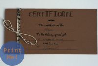The Petit Cadeau Printable Gift Certificates For Men  Design throughout Homemade Gift Certificate Template